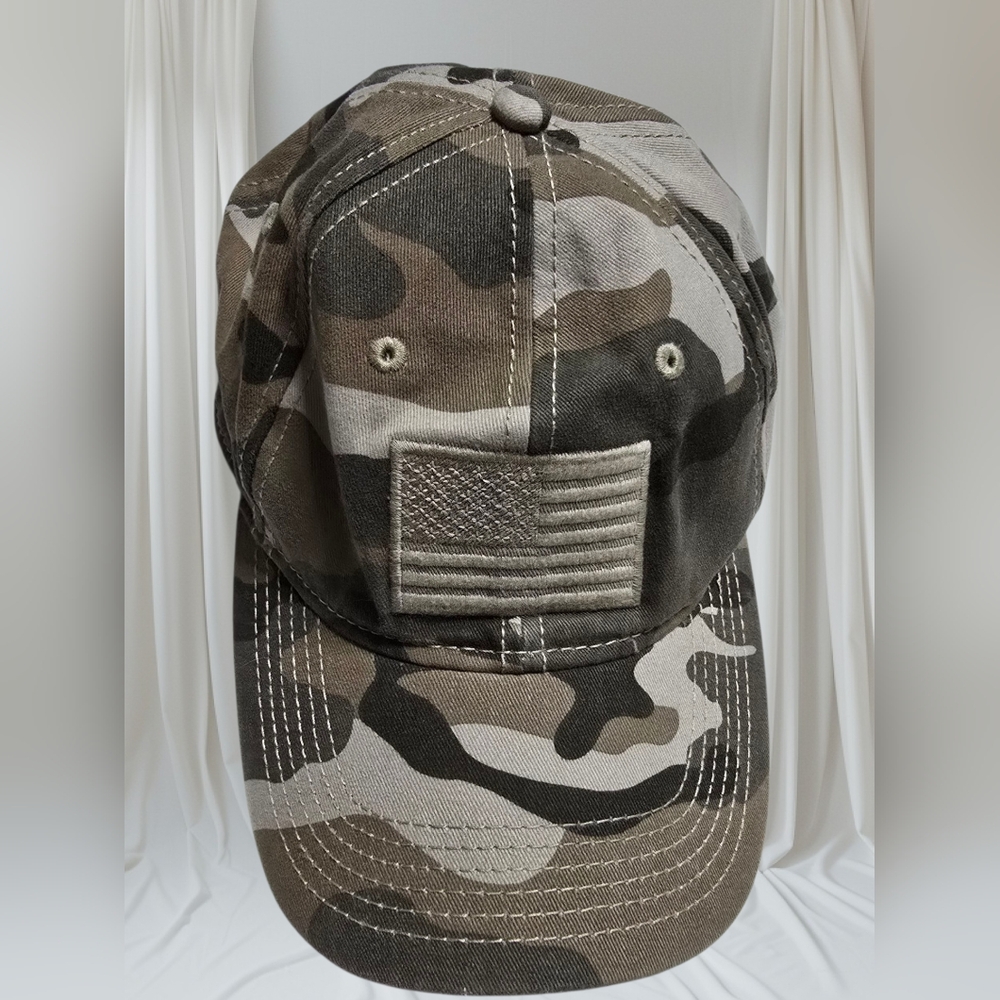 Academy Sport Camo Hat American Flag Cap Outdoors Cotton One Size Unisex Adjust